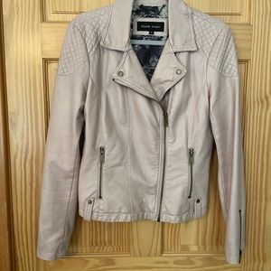 Black Rivet pleather biker jacket in subtle blush pink